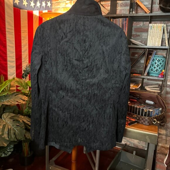 $1298 JOHN VARVATOS Textured Double Breasted BLACK COAT (szIT48) - Picture 10 of 11